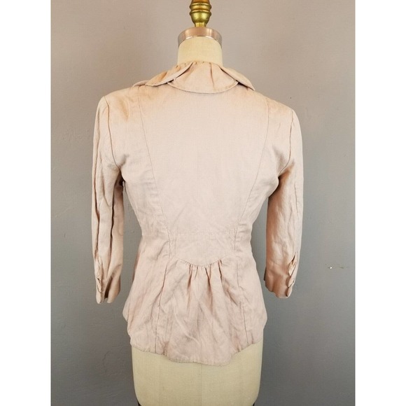 CAbi Blush Pink Women's Size 4 Ruffled Edge Jacket 3/4 Sleeves * Style 400 - Picture 4 of 7